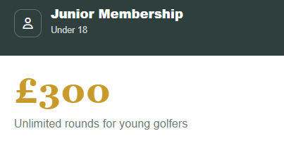 Junior golf membership Colchester — adult joining fee waived when you join together